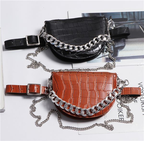 semicircle women alligator pattern waist packs croco pu leather waist belt wiht phone bag double chains saddle bag shoulder
semicircle women alligator pattern waist packs croco pu leather waist belt wiht phone bag double chains saddle bag shoulder