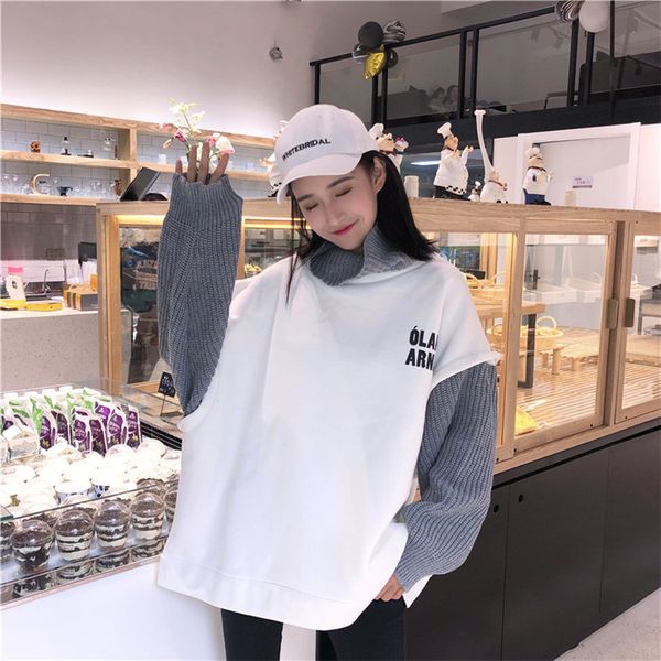 selling fake two-piece turtleneck sweatshirts women's loose casual bf coat three colors optional ing, Black
selling fake two-piece turtleneck sweatshirts women's loose casual bf coat three colors optional ing, Black