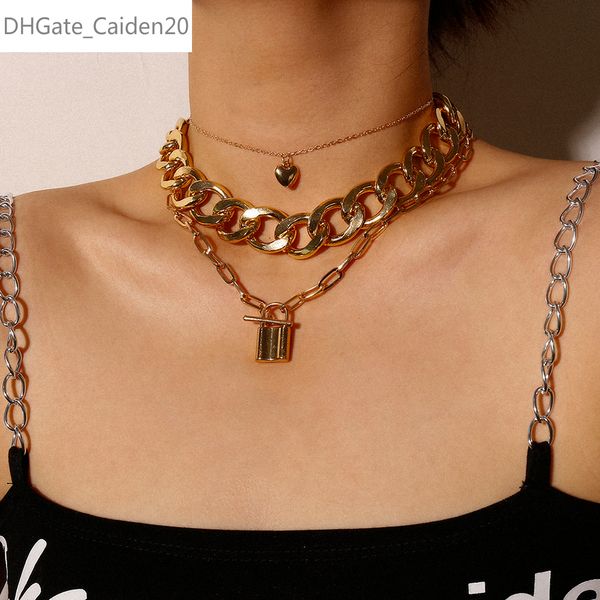 3pcs/set multi layer love heart padlock pendant necklace punk miami curb cuban chunky thick choker necklaces jewelry, Silver
3pcs/set multi layer love heart padlock pendant necklace punk miami curb cuban chunky thick choker necklaces jewelry, Silver