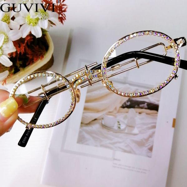 round rhinestone sunglasses women brand designer steampunk diamond vintage sun glasses crystal oval retro sunglasses uv400, Blue
round rhinestone sunglasses women brand designer steampunk diamond vintage sun glasses crystal oval retro sunglasses uv400, Blue