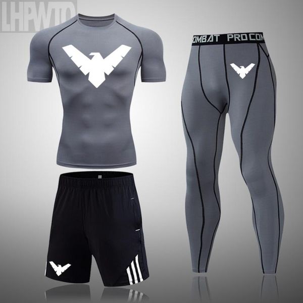 new nightwing men's sportswear summer 3-piece suit men's short-sleeved t-shirt compression sports leggings suit gym running, Black;blue
new nightwing men's sportswear summer 3-piece suit men's short-sleeved t-shirt compression sports leggings suit gym running, Black;blue