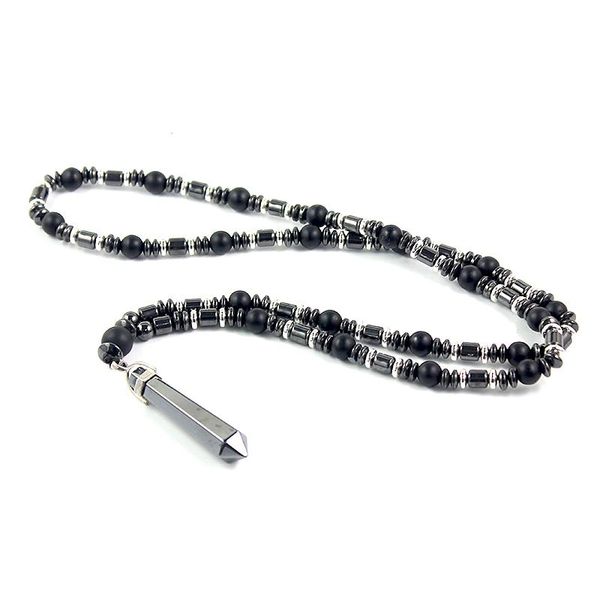 new design black men's pendant long necklace 8mm matte black stone beads hematite fashion jewelry, Silver
new design black men's pendant long necklace 8mm matte black stone beads hematite fashion jewelry, Silver
