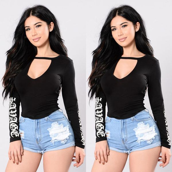 fashion casual women summer long sleeve letter print v neck pullover black t-shirt skinny show thin, White
fashion casual women summer long sleeve letter print v neck pullover black t-shirt skinny show thin, White