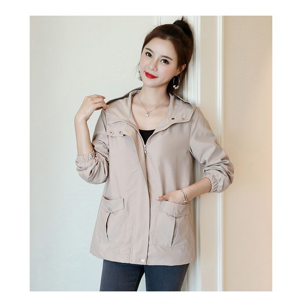 windbreak solid hooded causal women coats jackets with long sleeve spring autumn zip up basic for female, Black;brown
windbreak solid hooded causal women coats jackets with long sleeve spring autumn zip up basic for female, Black;brown