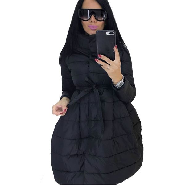 winter coat women skirt parka fashion bowknot waist medium long stand collar cotton padded warm jacket chaqueta mujer invierno, Black
winter coat women skirt parka fashion bowknot waist medium long stand collar cotton padded warm jacket chaqueta mujer invierno, Black