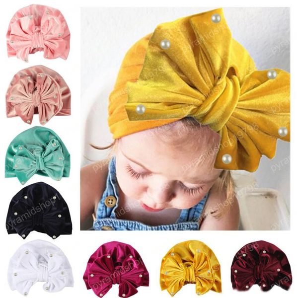 2019 baby girls soft turban bow knot hat with pearl toddler velvet beanies cap solid indian style baby girl skullies cap, Yellow
2019 baby girls soft turban bow knot hat with pearl toddler velvet beanies cap solid indian style baby girl skullies cap, Yellow