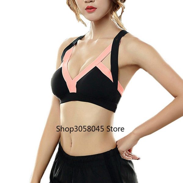 backless cross strap sports bra shockproof padded running women yoga underwear seamless patchwork fitness crop, White;black
backless cross strap sports bra shockproof padded running women yoga underwear seamless patchwork fitness crop, White;black