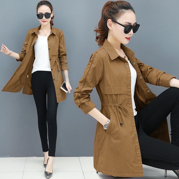 new double-breasted winderbreak trench female fashion long solid color turn-down collar coat outwear femme, Tan;black
new double-breasted winderbreak trench female fashion long solid color turn-down collar coat outwear femme, Tan;black