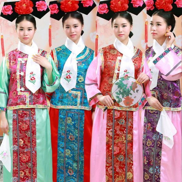 qing dynasty checkered costume costume siamese flag gezhen queen princess princess national dance, Black;red
qing dynasty checkered costume costume siamese flag gezhen queen princess princess national dance, Black;red