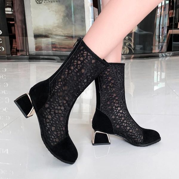 2020 summer spring air mesh net hallow woman shoes chunky med heels ankle boots for women fashion boots large size 43 12, Black
2020 summer spring air mesh net hallow woman shoes chunky med heels ankle boots for women fashion boots large size 43 12, Black