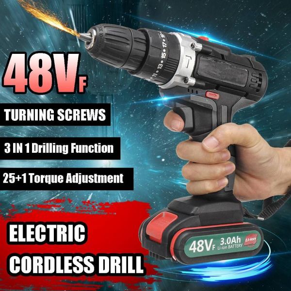 48vf cordless drill electric screwdriver 3in1 impact drill 25+1 torque adjustment wireless power driver with lithium-ion battery
48vf cordless drill electric screwdriver 3in1 impact drill 25+1 torque adjustment wireless power driver with lithium-ion battery