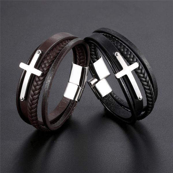 new genuine leather bracelets male fashion multi-layer bracelet ladies stainless steel wristband new year gift, Black
new genuine leather bracelets male fashion multi-layer bracelet ladies stainless steel wristband new year gift, Black