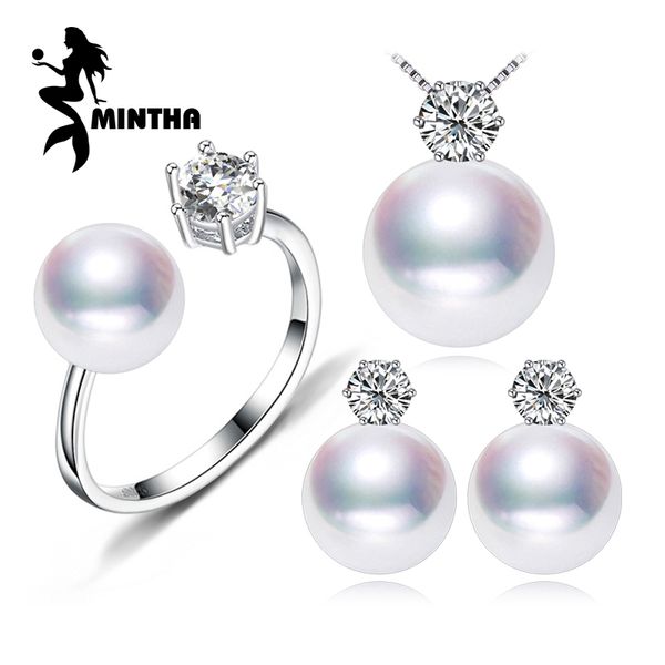 mintha pearl jewelry brand wedding engagement jewelry sets natural pearl pendant necklace women stud earrings crown ring, Black
mintha pearl jewelry brand wedding engagement jewelry sets natural pearl pendant necklace women stud earrings crown ring, Black