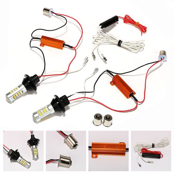 2pcs/set 1156 42 leds universal car turn signal light daytime running lights dc 12v led car drl 2 in 1 auto lamps