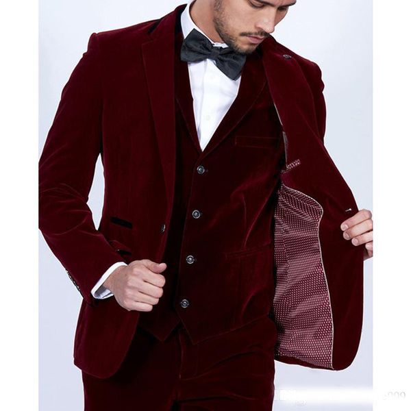 burgundy velvet men suits slim fit 3 piece blazer tailor made wine red groom tuxedos prom party suits jacket pants vest, Black;gray
burgundy velvet men suits slim fit 3 piece blazer tailor made wine red groom tuxedos prom party suits jacket pants vest, Black;gray