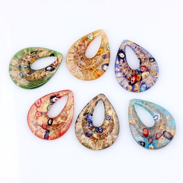 fashion beauty wholesale 6pcs handmade murano lampwork glass mixed colorful drop gold sand millefiori pendants charms pendants, Silver
fashion beauty wholesale 6pcs handmade murano lampwork glass mixed colorful drop gold sand millefiori pendants charms pendants, Silver