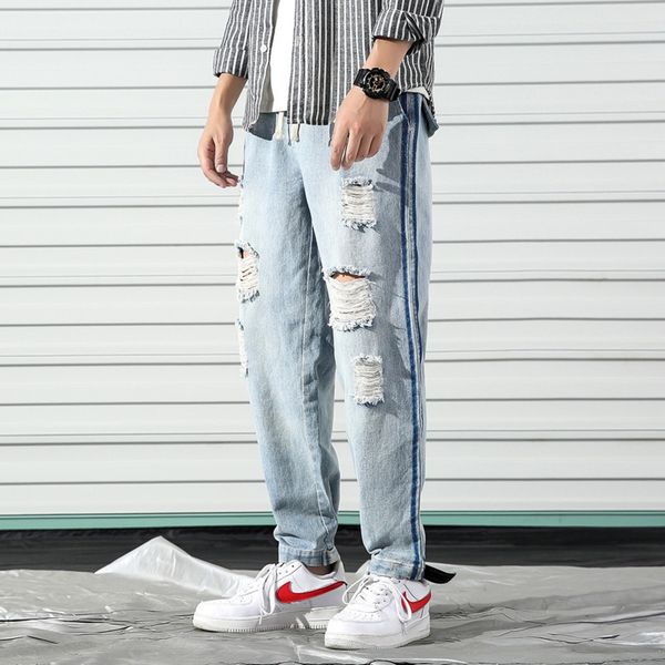 autumn jeans men fashion wash contrast color casual denim jeans trousers man streetwear wild hip hop loose straight pants, Blue
autumn jeans men fashion wash contrast color casual denim jeans trousers man streetwear wild hip hop loose straight pants, Blue