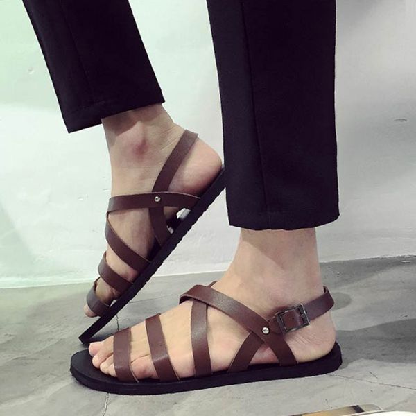 sandals rome leather men summer beach gladiator zapatos hombre 2021 men's sandal shoes black/brown, size 38-43
sandals rome leather men summer beach gladiator zapatos hombre 2021 men's sandal shoes black/brown, size 38-43