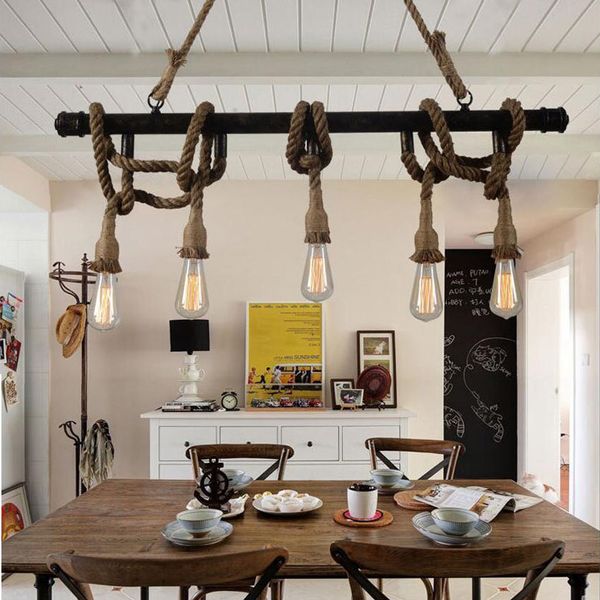 5 heads hand knitted hemp rope pendant lights,vintage iron water pipe pendant lamp restaurant clothing store industrial lighting
5 heads hand knitted hemp rope pendant lights,vintage iron water pipe pendant lamp restaurant clothing store industrial lighting
