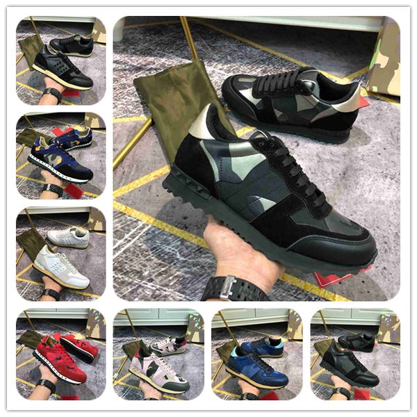 2020 new designer shoes rockrunner camouflage fabric nappa sneaker genuine leather rock stud men women flats luxury trainers 36-45 p2, Black
2020 new designer shoes rockrunner camouflage fabric nappa sneaker genuine leather rock stud men women flats luxury trainers 36-45 p2, Black