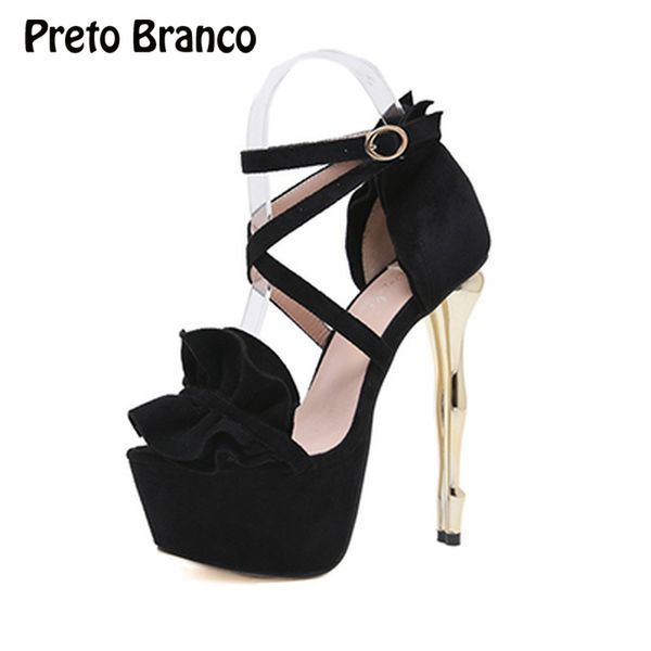 preto branco summer new high-heeled ruffled sweet high-heeled sandals with fine suede hollow fish mouth buckle women sandals, Black
preto branco summer new high-heeled ruffled sweet high-heeled sandals with fine suede hollow fish mouth buckle women sandals, Black