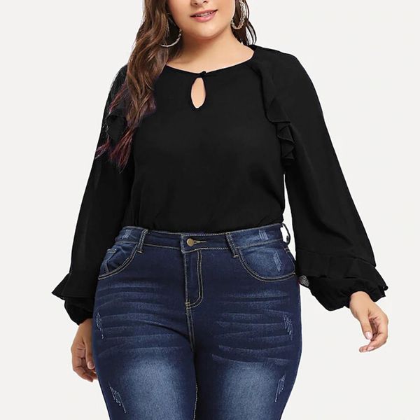 plus size blouse vintage o-neck solid ruffle long sleeve shirt shirts womens blouses and camiseta manga larga mujer #3f, White
plus size blouse vintage o-neck solid ruffle long sleeve shirt shirts womens blouses and camiseta manga larga mujer #3f, White