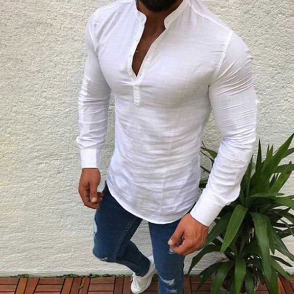 2019 men casual shirt mandarin collar breathable comfy chinese style cotton linen blend long sleeve shirts hip hop pullover, White;black
2019 men casual shirt mandarin collar breathable comfy chinese style cotton linen blend long sleeve shirts hip hop pullover, White;black
