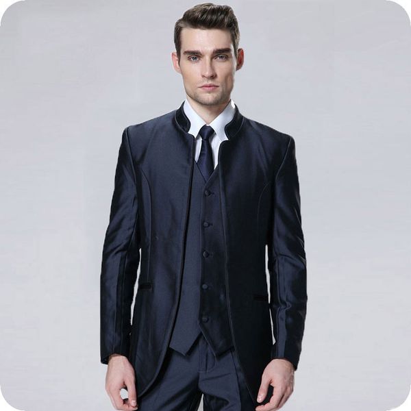 navy blue satin men suit slim fit costume homme stand collor men professional attire groom tuxedos groomsmen outfit trajes de hombre 3piece, Black;gray
navy blue satin men suit slim fit costume homme stand collor men professional attire groom tuxedos groomsmen outfit trajes de hombre 3piece, Black;gray
