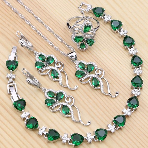 925 sterling silver jewelry sets green cubic zirconia ring bracelet necklace pendant earrings gift for women
925 sterling silver jewelry sets green cubic zirconia ring bracelet necklace pendant earrings gift for women