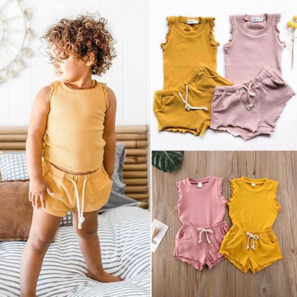 kids clothing sets baby girls sleeveless ruffle shorts suits summer solid vest short pants sets infant boutique clothing sets py694, White
kids clothing sets baby girls sleeveless ruffle shorts suits summer solid vest short pants sets infant boutique clothing sets py694, White