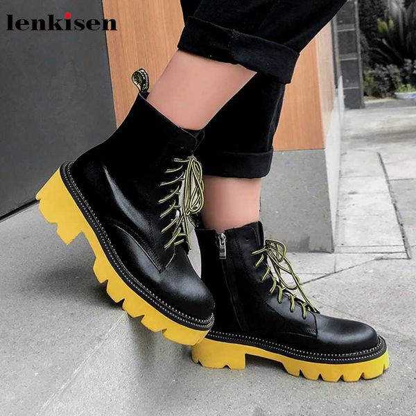 lenkisen new genuine leather round toe high heels waterproof fashion preppy style mixed colors winter warm women ankle boots l73, Black
lenkisen new genuine leather round toe high heels waterproof fashion preppy style mixed colors winter warm women ankle boots l73, Black