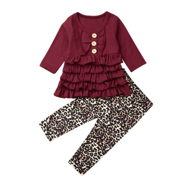 2pcs autumn kids baby girl ruffle long sleeve dress+leopard leggings pants clothes set, White
2pcs autumn kids baby girl ruffle long sleeve dress+leopard leggings pants clothes set, White
