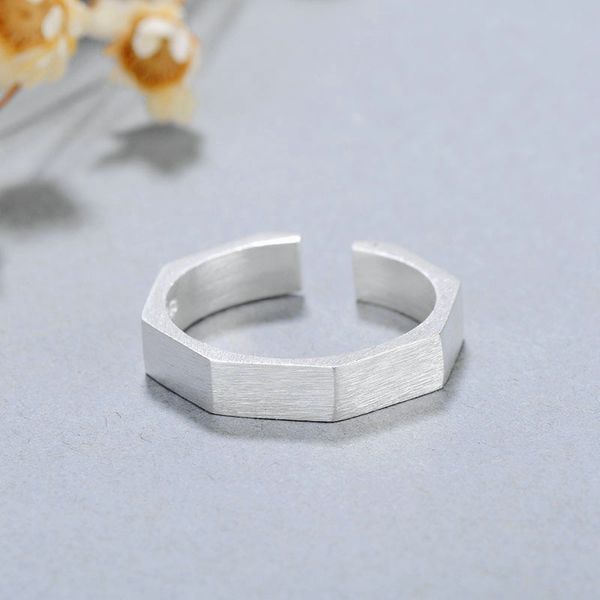 925 sterling silver fashion geometric ring open finger ring for women girls birthday gift jz280, Golden;silver