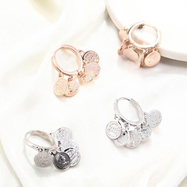 retro queen engraved circle hoop earrings for women rose gold stainless steel round coin drop earrings fashion jewelry accessory, Golden;silver
retro queen engraved circle hoop earrings for women rose gold stainless steel round coin drop earrings fashion jewelry accessory, Golden;silver