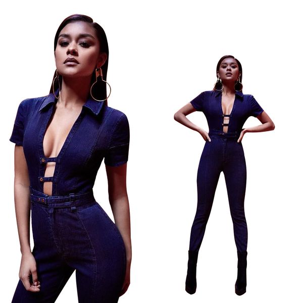 women jumpsuit v neck denim overalls summer front tie up short sleeve skinny jeans playsuits fashion long pant rompers, Black;white
women jumpsuit v neck denim overalls summer front tie up short sleeve skinny jeans playsuits fashion long pant rompers, Black;white