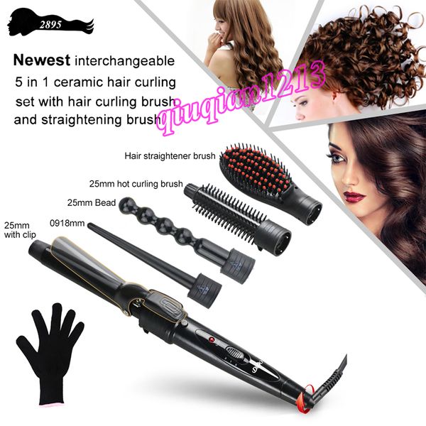 5 in 1 hair curling set with curler brush and straightening brush professional interchangeable barrel curling irons straighteners salon tool
5 in 1 hair curling set with curler brush and straightening brush professional interchangeable barrel curling irons straighteners salon tool