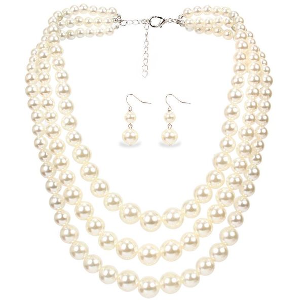 handmade pearl, fashionable and exaggerated in europe and america, lady's pearl string, clavicle multi-layer necklace, Silver
handmade pearl, fashionable and exaggerated in europe and america, lady's pearl string, clavicle multi-layer necklace, Silver