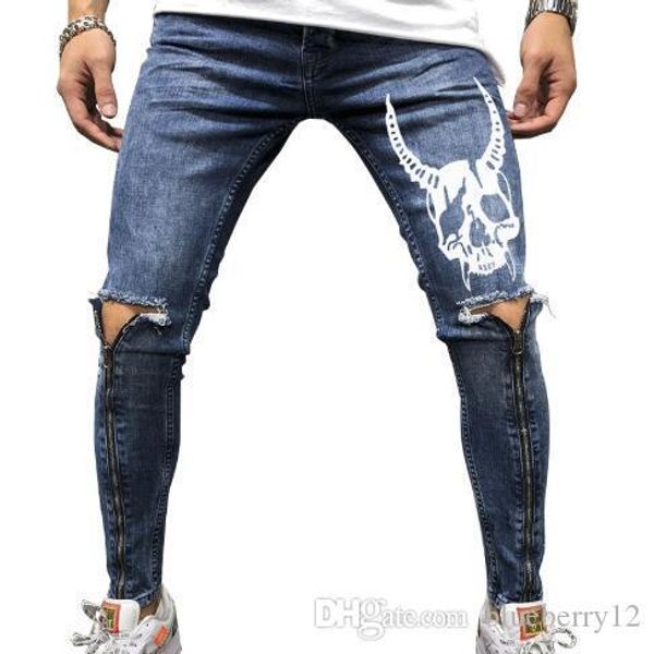 mens jeans pants casual skinny hip hop broken hole zipper pants street style black and blue
mens jeans pants casual skinny hip hop broken hole zipper pants street style black and blue