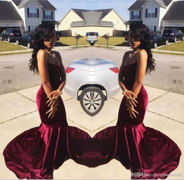 burgundy velvet mermaid prom party dresses long sweetheart zipper back court train evening dress wear formal gowns custom made, Black
burgundy velvet mermaid prom party dresses long sweetheart zipper back court train evening dress wear formal gowns custom made, Black