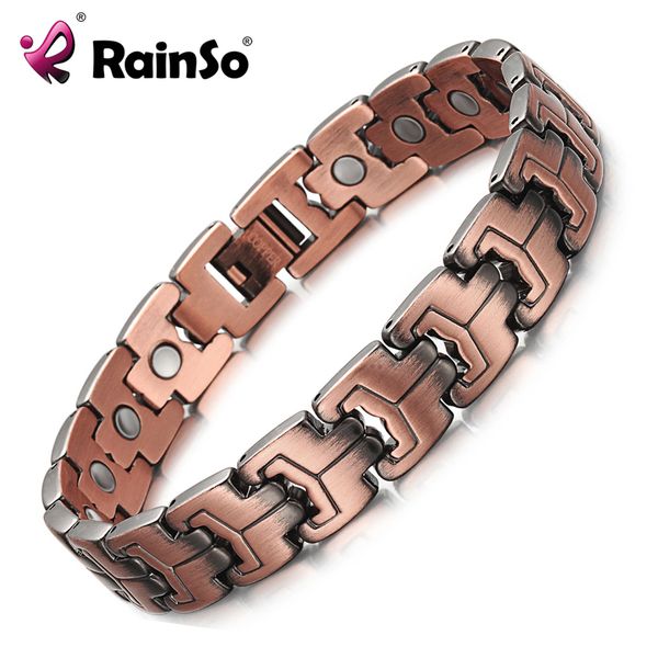 rainso men magnetic bracelets red copper arthritis therapy health care bracelets fashion hologram jewelry for men ocb-738, Golden;silver
rainso men magnetic bracelets red copper arthritis therapy health care bracelets fashion hologram jewelry for men ocb-738, Golden;silver