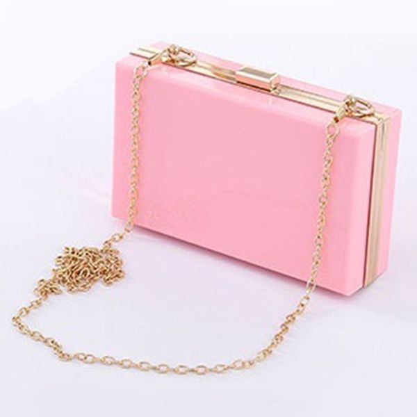 women shoulder bag transparent color pink fashion square acrylic bag solid color simple flap frame chains crossbody
women shoulder bag transparent color pink fashion square acrylic bag solid color simple flap frame chains crossbody