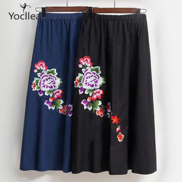 embroidery long skirt women spring autumn cotton linen bust skirts elastic waist summer pleated lady skirts, Black
embroidery long skirt women spring autumn cotton linen bust skirts elastic waist summer pleated lady skirts, Black
