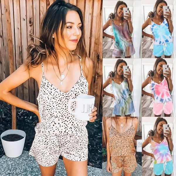 2020 new lounge pajama set v neck spaghetti strip sleepwear and shorts summer home service suit femme tie dye split pajamas, Black;red
2020 new lounge pajama set v neck spaghetti strip sleepwear and shorts summer home service suit femme tie dye split pajamas, Black;red