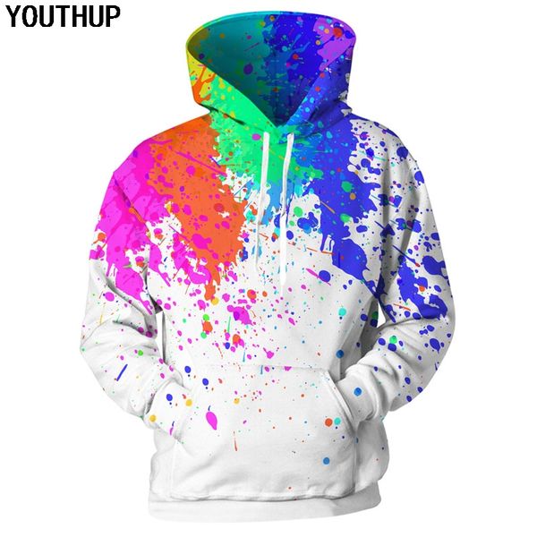 youthup 2018 3d hoodies for men/women spray paint print hooded sweatshirts men rainbow color hoodies 3d pullover fashion outwear, Black
youthup 2018 3d hoodies for men/women spray paint print hooded sweatshirts men rainbow color hoodies 3d pullover fashion outwear, Black