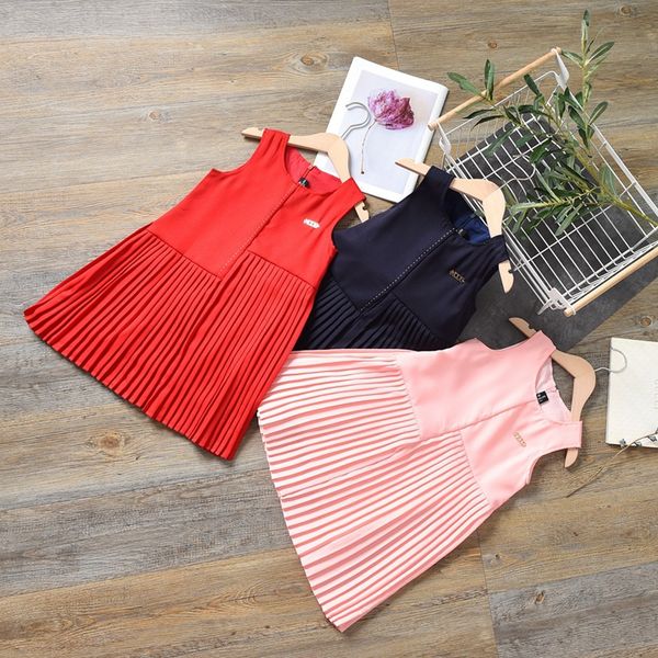 2019 новая детская одежда девушки одеваются плиссированные юбки мода без рукавов шею платье дизайнер розовый мило платье, Red;yellow 
2019 новая детская одежда девушки одеваются плиссированные юбки мода без рукавов шею платье дизайнер розовый мило платье, Red;yellow