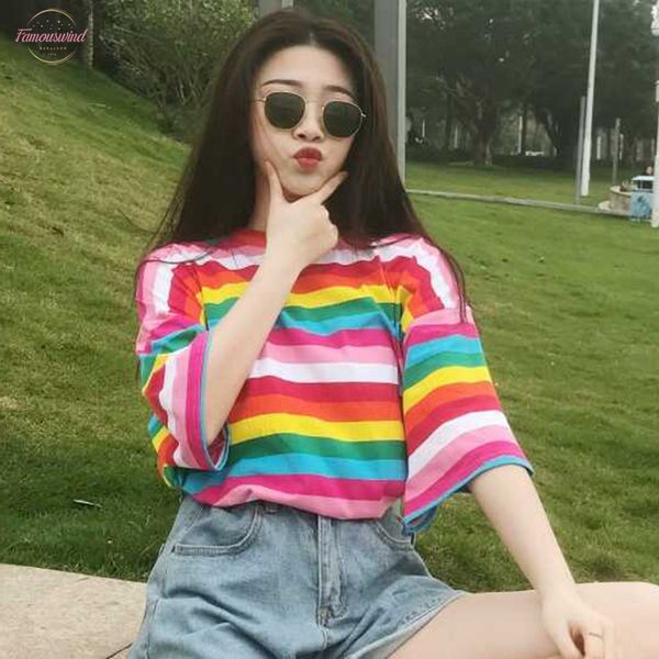 полосатая тенниска женщина радуга полосатой топы harajuku tshirt лето с коротким рукавом корейского punk t рубашка camiseta feminina t8, White
полосатая тенниска женщина радуга полосатой топы harajuku tshirt лето с коротким рукавом корейского punk t рубашка camiseta feminina t8, White