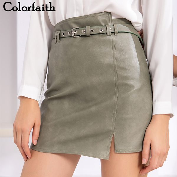 colorfaith new 2019 women pu leather skirt autumn winter ladies fashion a-line package hip slit sashes mini skater skirt sk858, Black
colorfaith new 2019 women pu leather skirt autumn winter ladies fashion a-line package hip slit sashes mini skater skirt sk858, Black