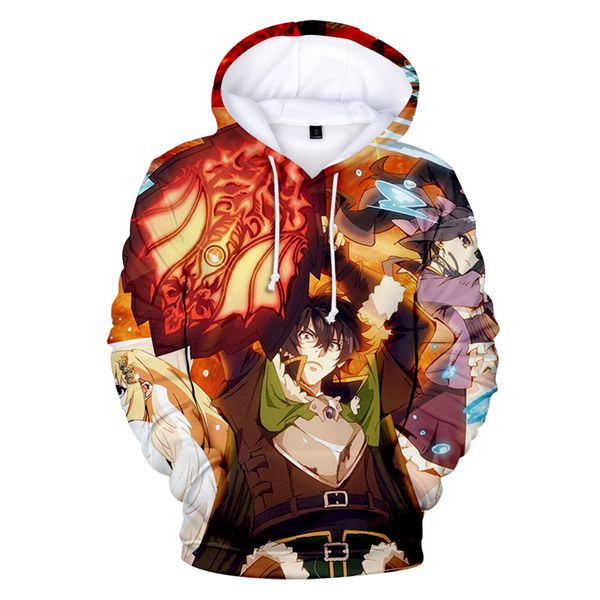 

new 3d anime the rising of the shield hero hoodies boys/girls spring autumn hoodie cartoon long sleeve kids children clothes, Black