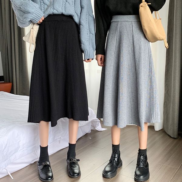 solid color winter casual draped rib pleat midi skirt women high waist winter warm knitted skirt ribbed mid-long black
solid color winter casual draped rib pleat midi skirt women high waist winter warm knitted skirt ribbed mid-long black