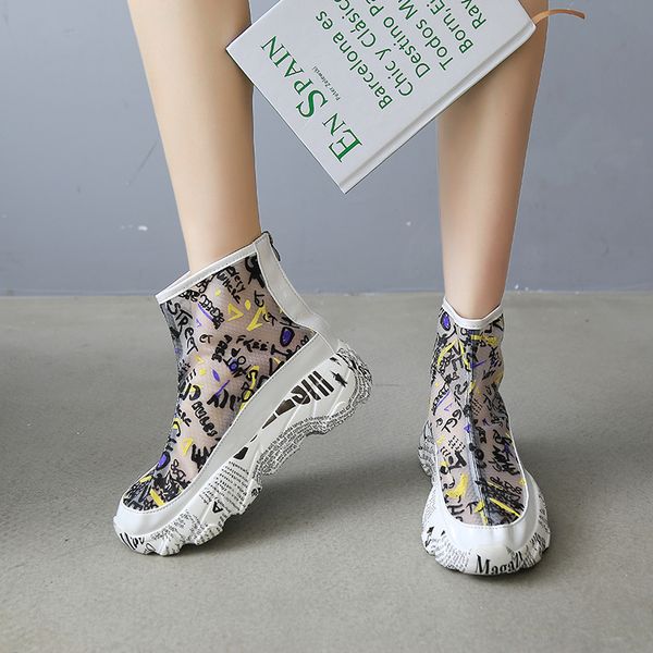 2019 new women shoes graffiti platform sneakers breathable mesh ankle boots wild chunky sneakers women sock boots, Black
2019 new women shoes graffiti platform sneakers breathable mesh ankle boots wild chunky sneakers women sock boots, Black